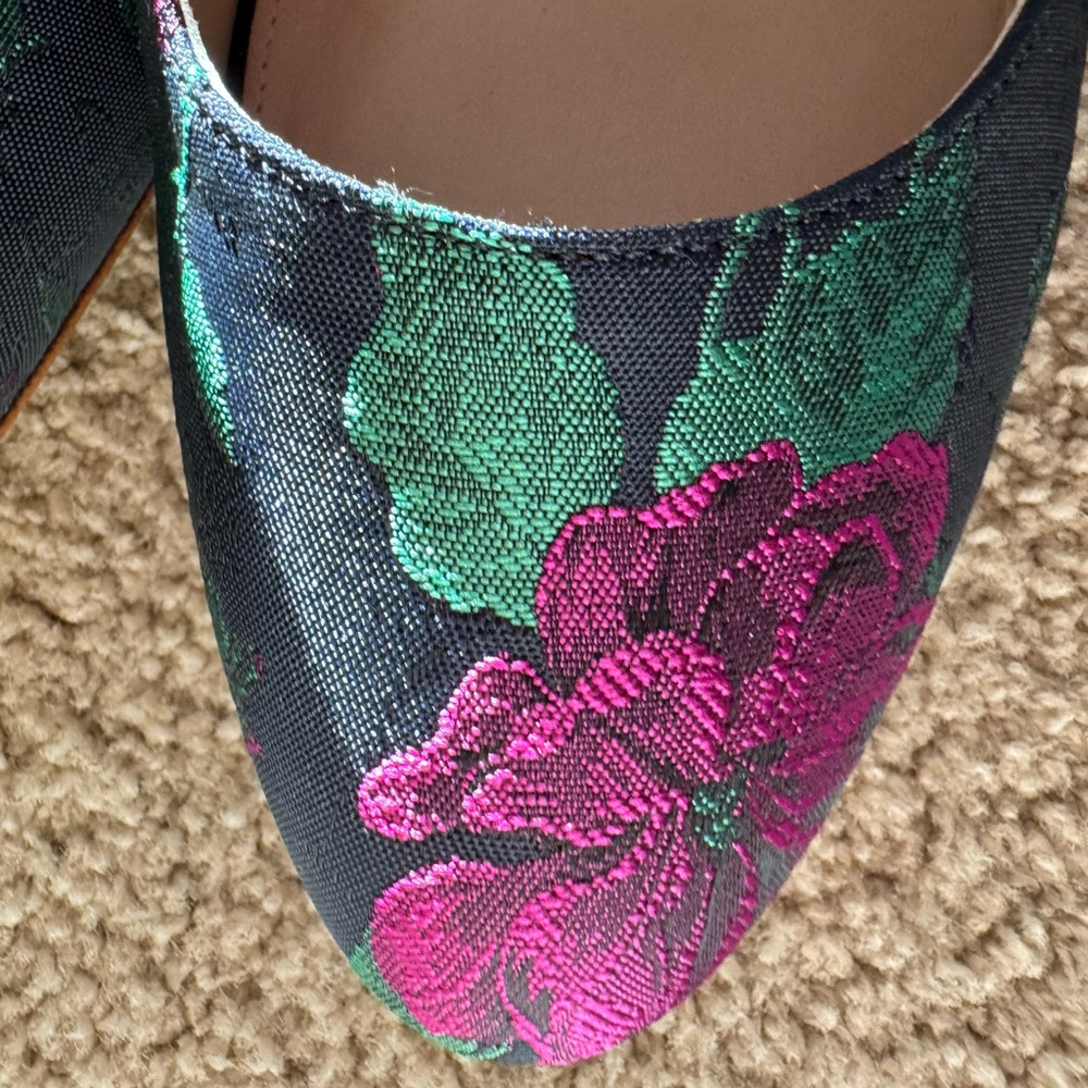 Via Spiga Satin Flower Alana Made in Italy Leather Pumps 9.5M - Picture 13 of 16